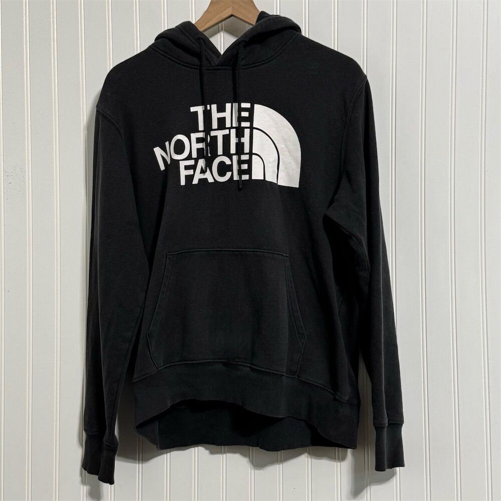 The North Face Men's M‎ Half Dome Hoodie Pullover Black Faded Vintage Streetwear